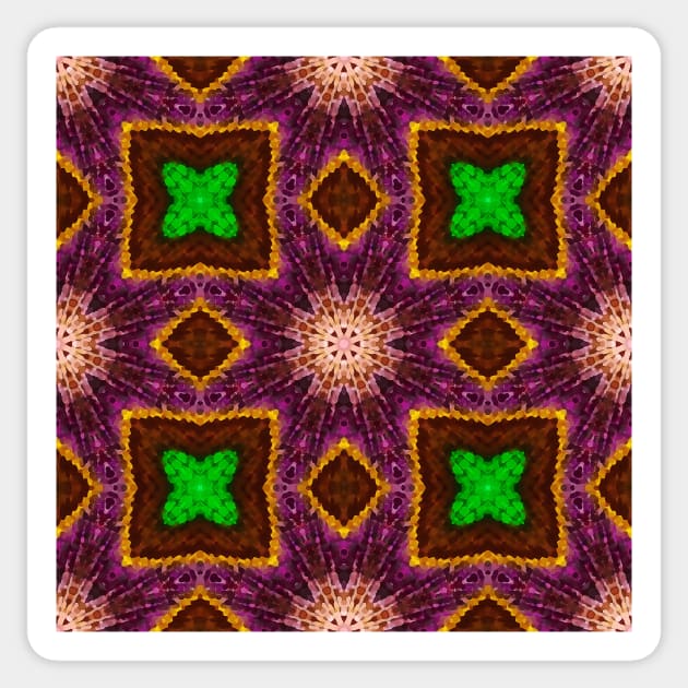 Green Blue Purple Peacock Feather Colors Pattern 11 Sticker by BubbleMench